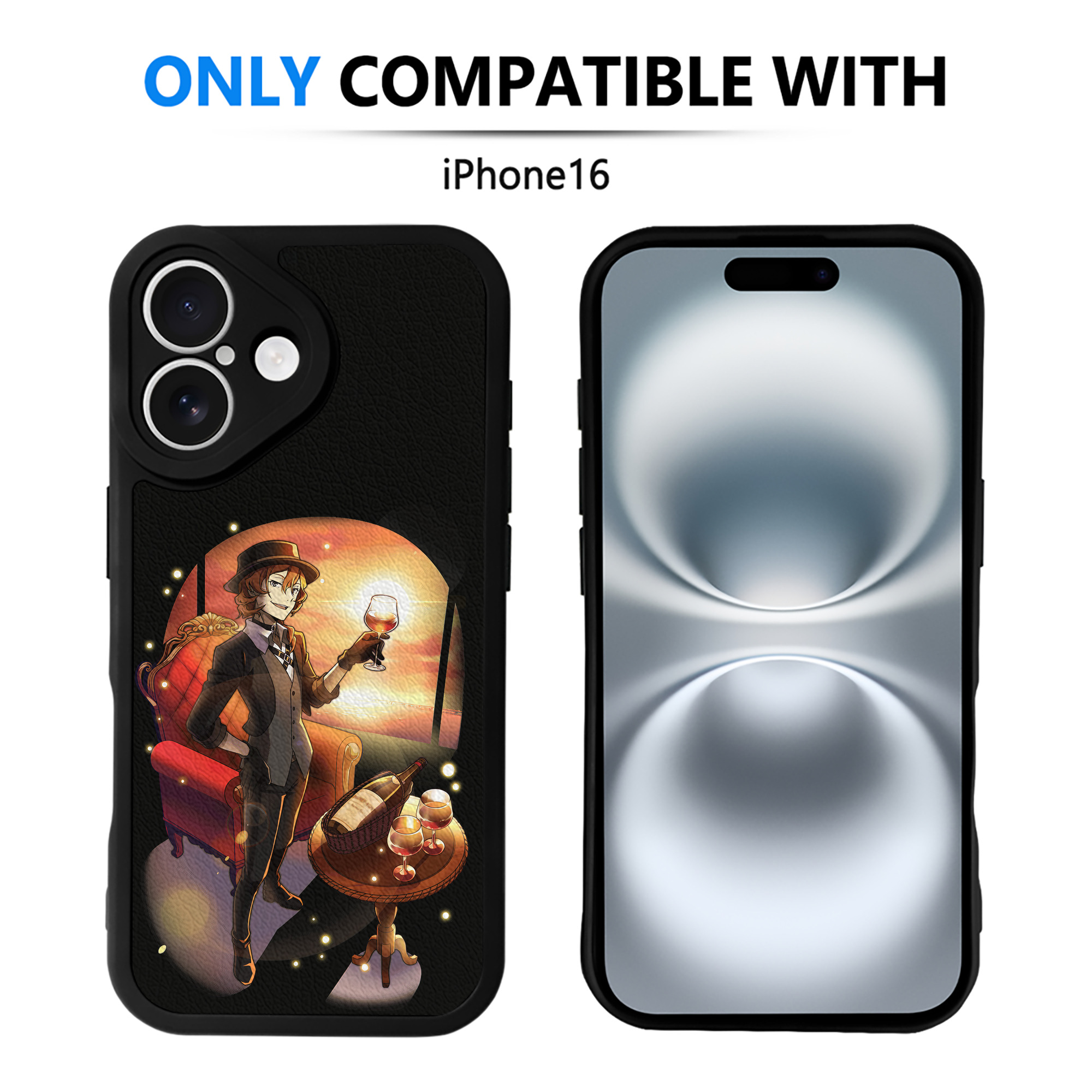 （画像用） 文豪ストレイドッグス Bungo Stray Dogs 【iPhone 16シリーズ対応】シリコンスマホケース（レザー調） 材質：シリコン